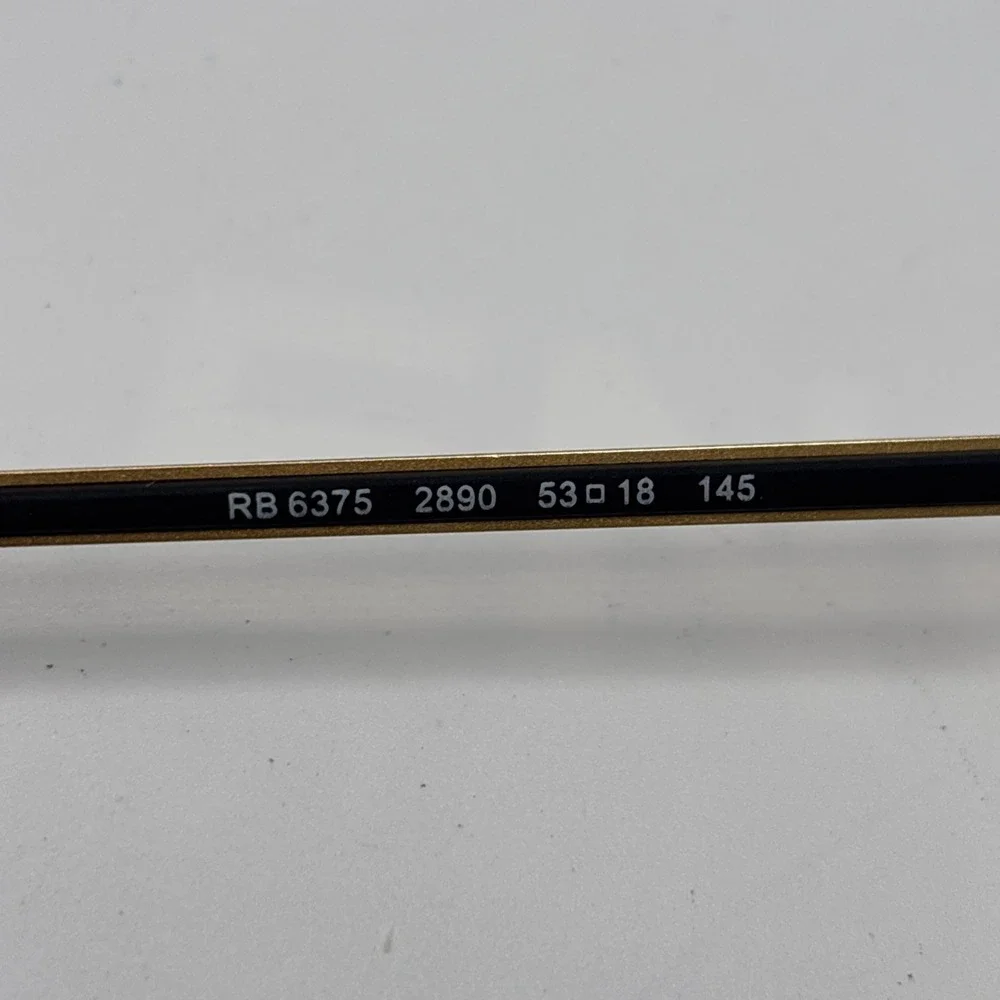 RAY-BAN RB 6375 2890 BLACK GOLD AUTHENTIC EYEGLASSES 53-18-145mm #C271